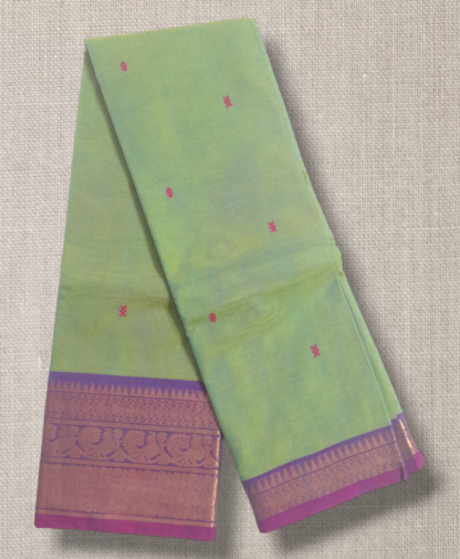 Kanchi Cotton Saree with Hand Butta - Design 1